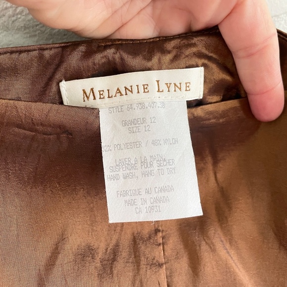 Vintage Maxi skirt Gown Liquid Mermaid Prom Bronze Fluid Taffeta Volume Sz 12 - Picture 10 of 10